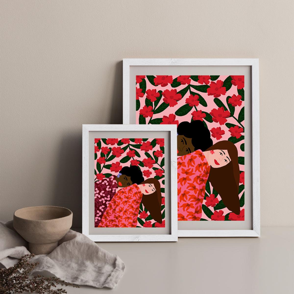 Best Friends Are Always Together Art Print White Frame – image 11