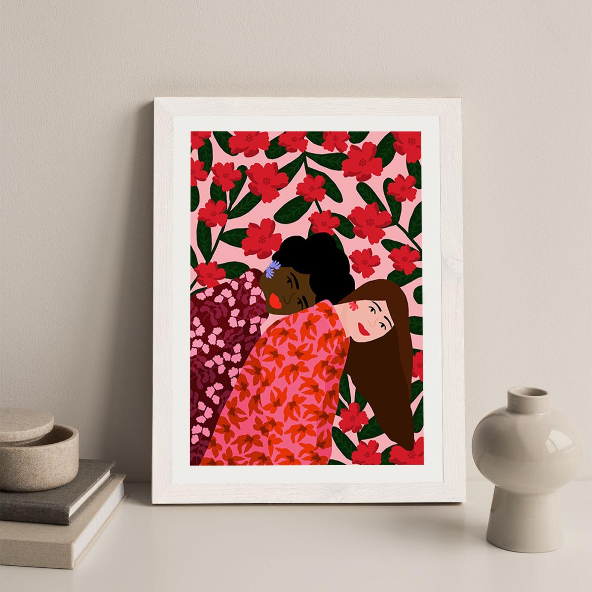 Best Friends Are Always Together Art Print White Frame – image 4