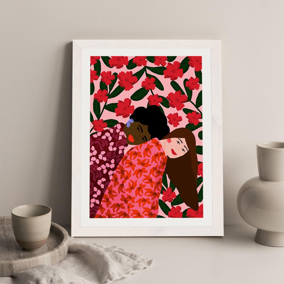 Best Friends Are Always Together Art Print White Frame – image 5