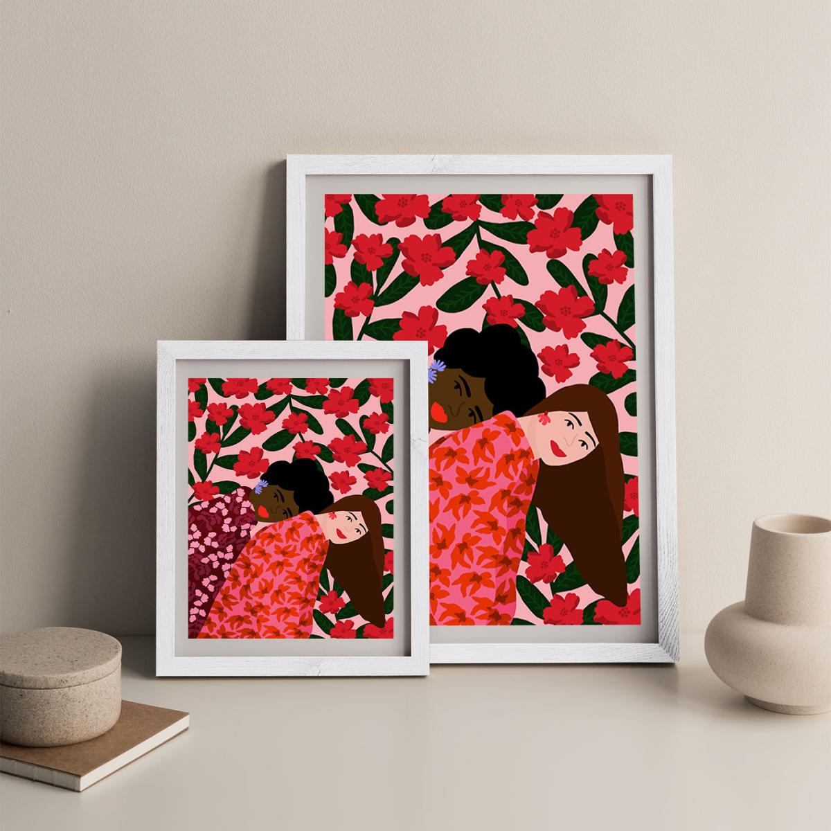 Best Friends Are Always Together Art Print White Frame – image 7