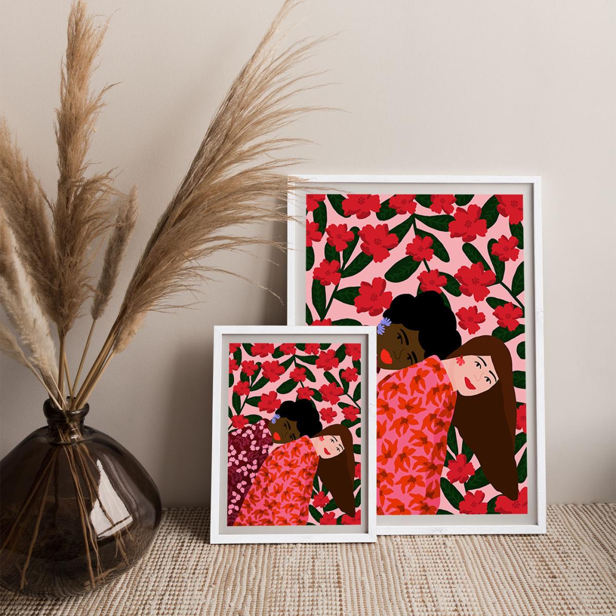 Best Friends Are Always Together Art Print White Frame – image 8