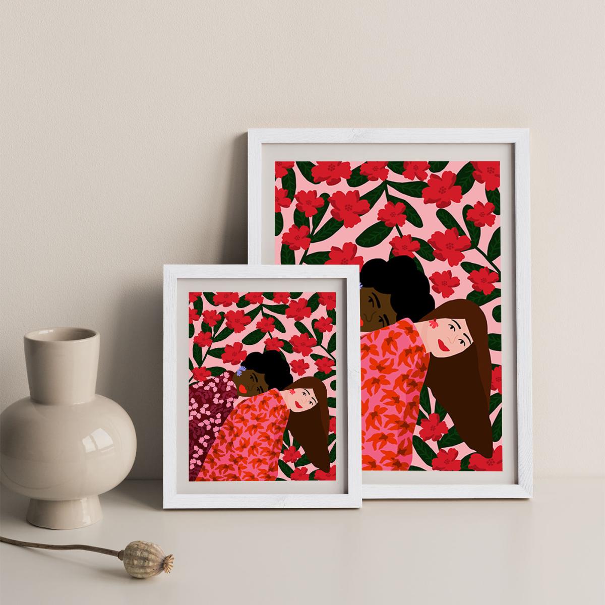 Best Friends Are Always Together Art Print White Frame – image 10