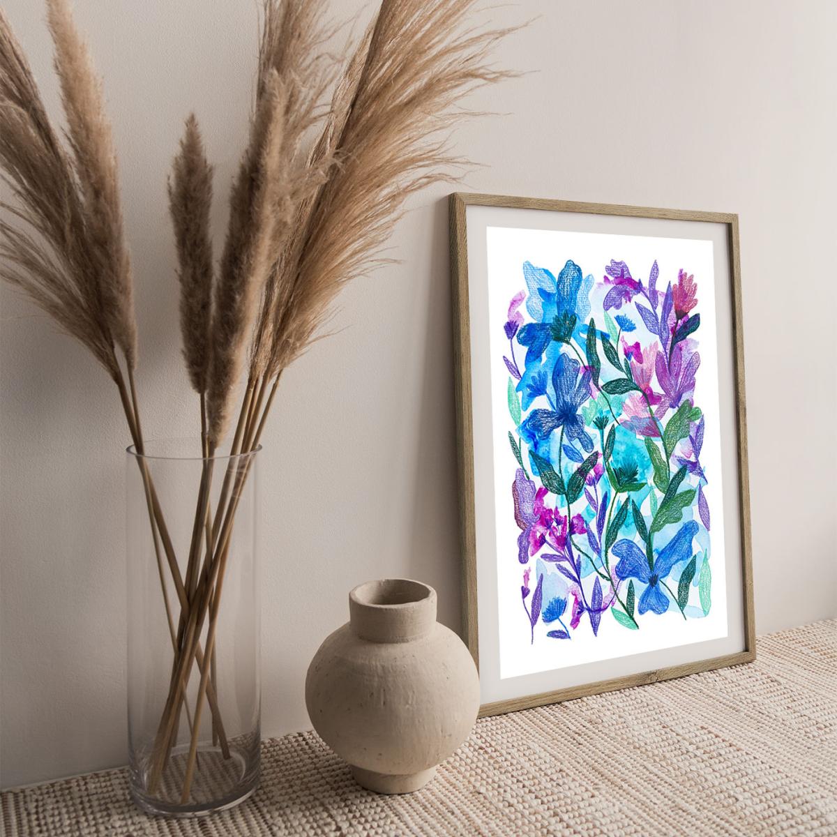 Mix Of Flowers Art Print Oak Frame – image 9