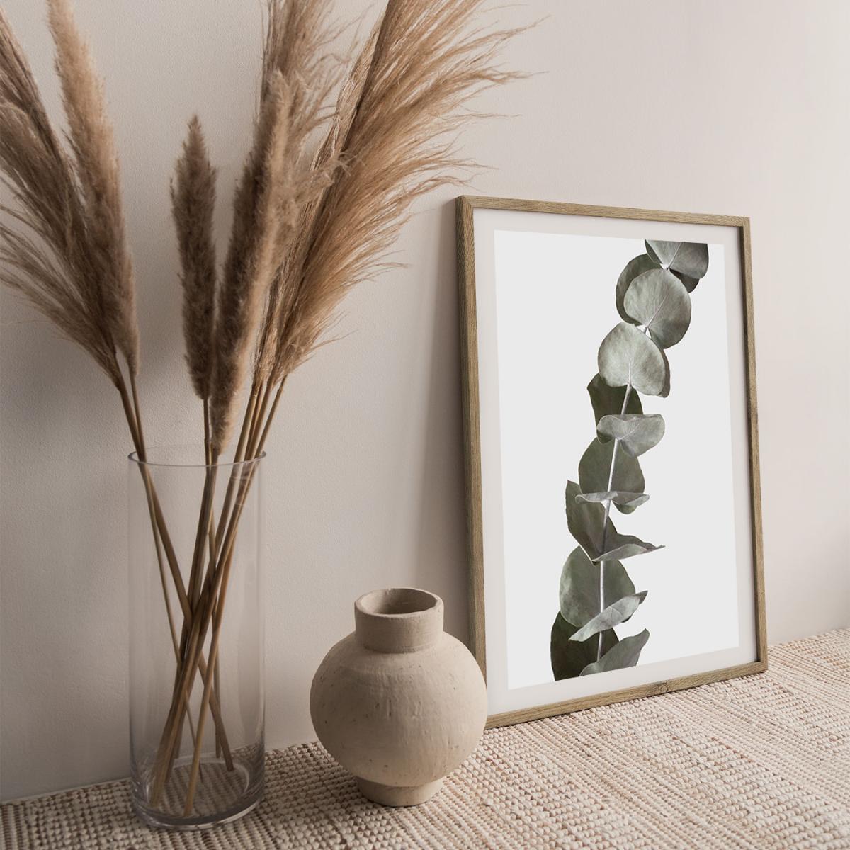 Dried Eucalyptus Branches 1 Of 3 Art Print Oak Frame – image 4