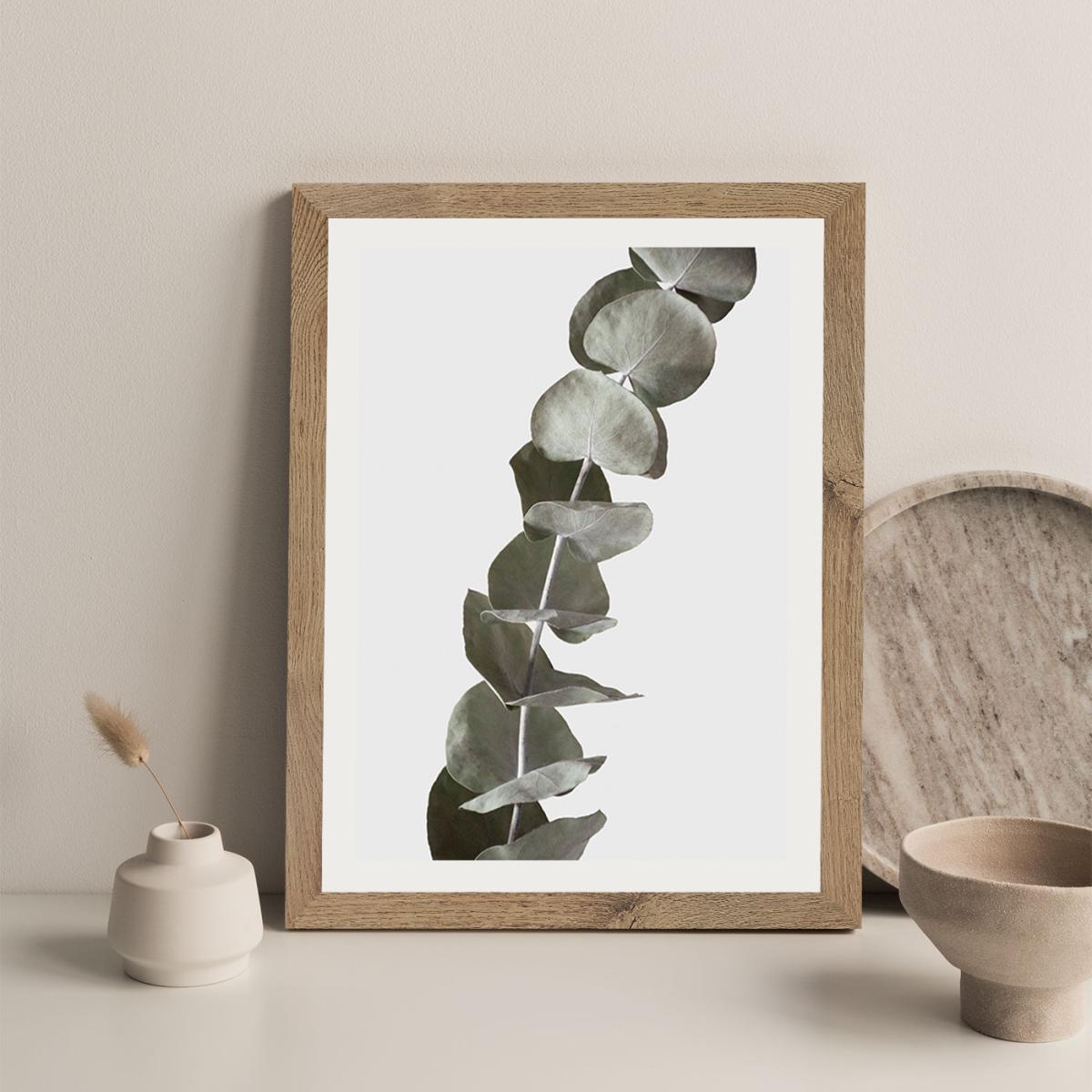 Dried Eucalyptus Branches 1 Of 3 Art Print Oak Frame – image 5