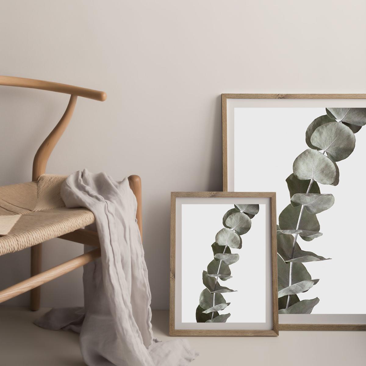 Dried Eucalyptus Branches 1 Of 3 Art Print Oak Frame – image 8