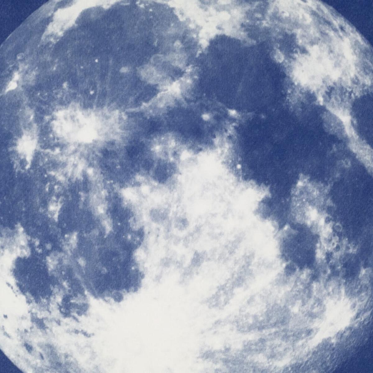 Blue Moon Handmade Cyanotype Art Print – image 3