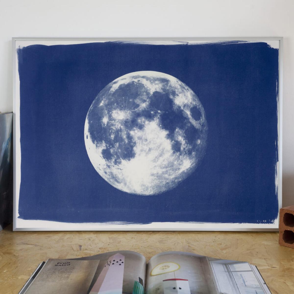Blue Moon Handmade Cyanotype Art Print – image 5
