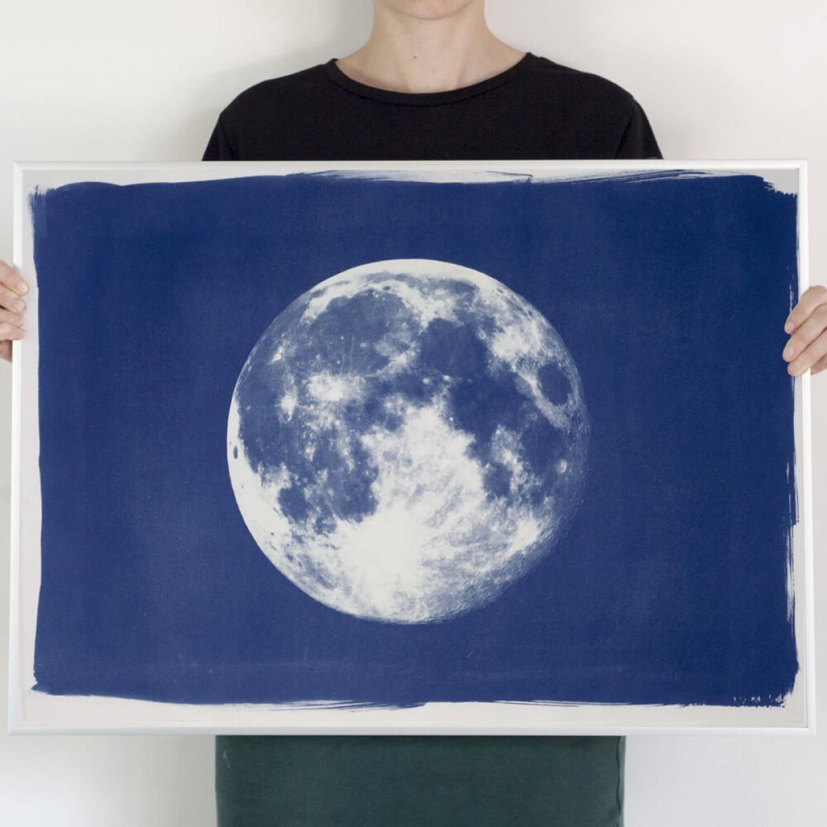 Blue Moon Handmade Cyanotype Art Print – image 6