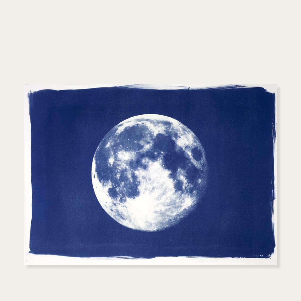 Blue Moon Handmade Cyanotype Art Print – image 1