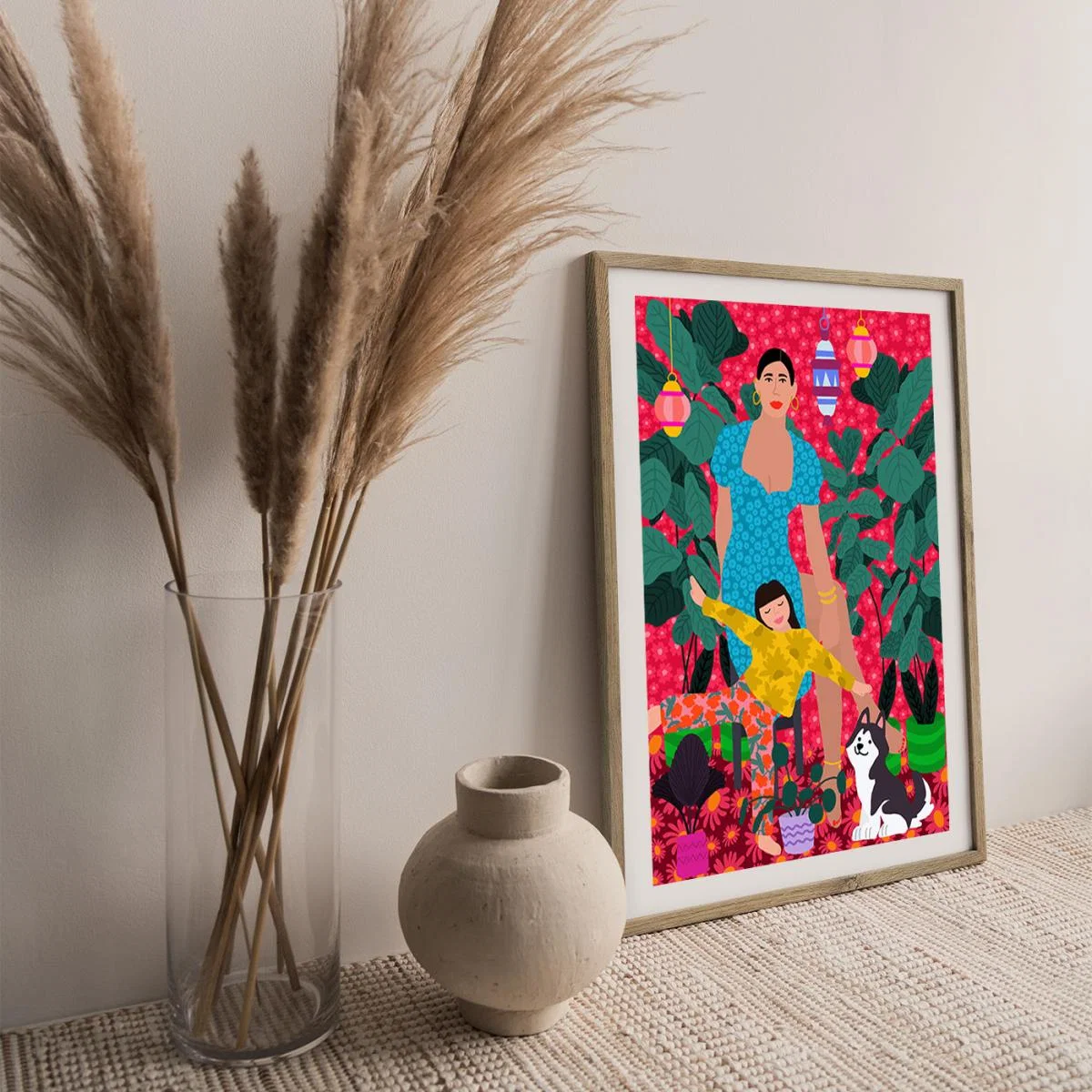 Mothers Day Art Print Oak Frame – image 2