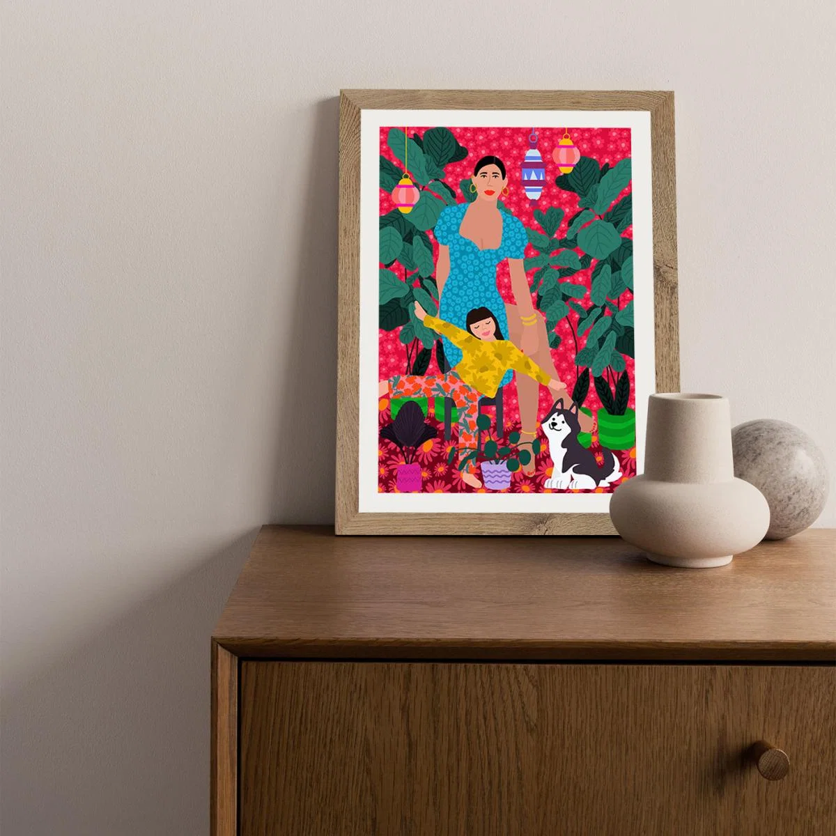 Mothers Day Art Print Oak Frame – image 3