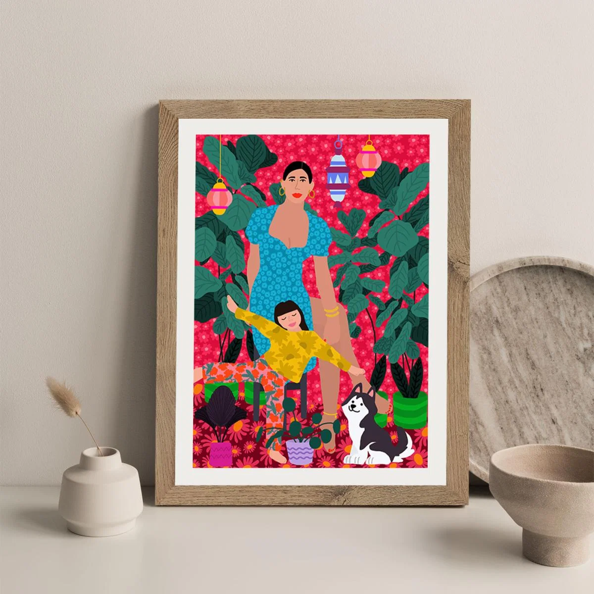 Mothers Day Art Print Oak Frame – image 5