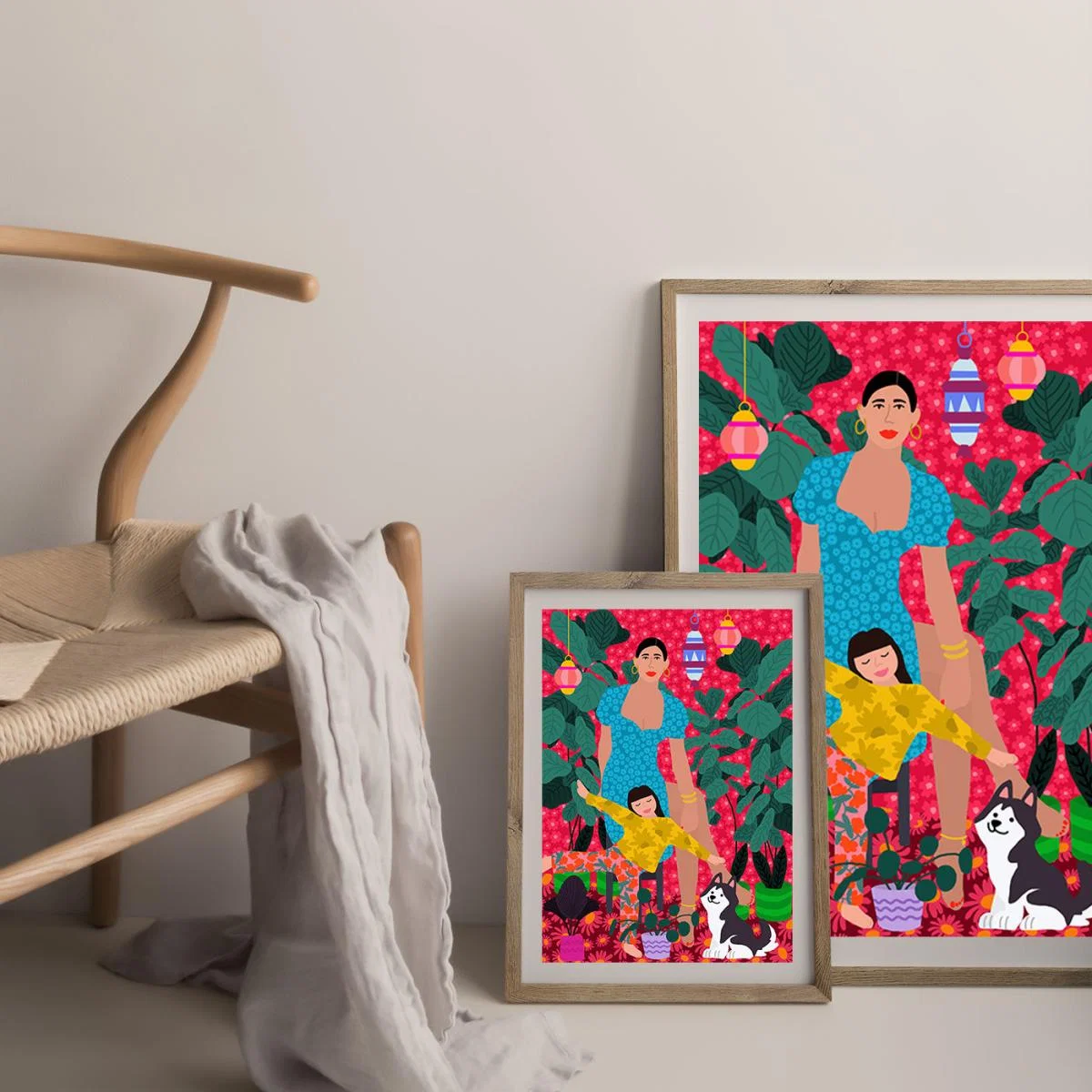 Mothers Day Art Print Oak Frame – image 7