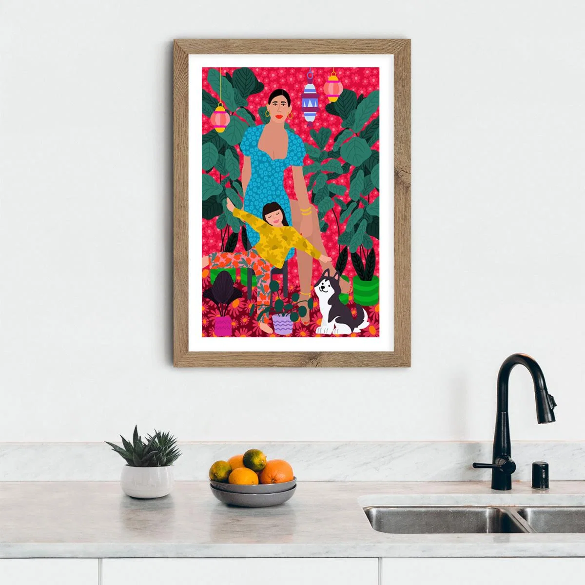 Mothers Day Art Print Oak Frame – image 8