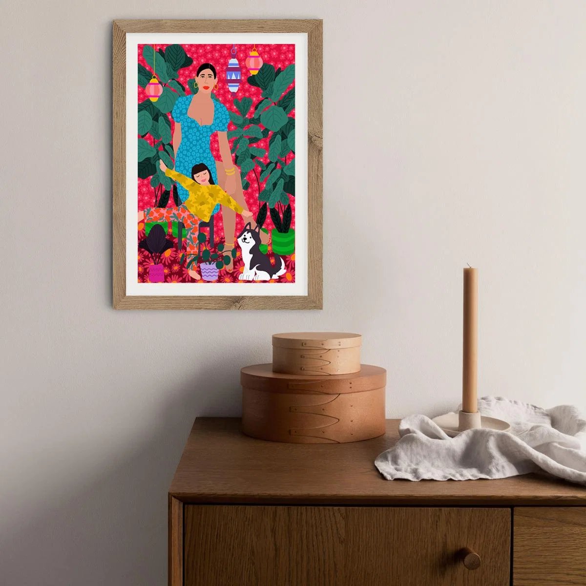 Mothers Day Art Print Oak Frame – image 9