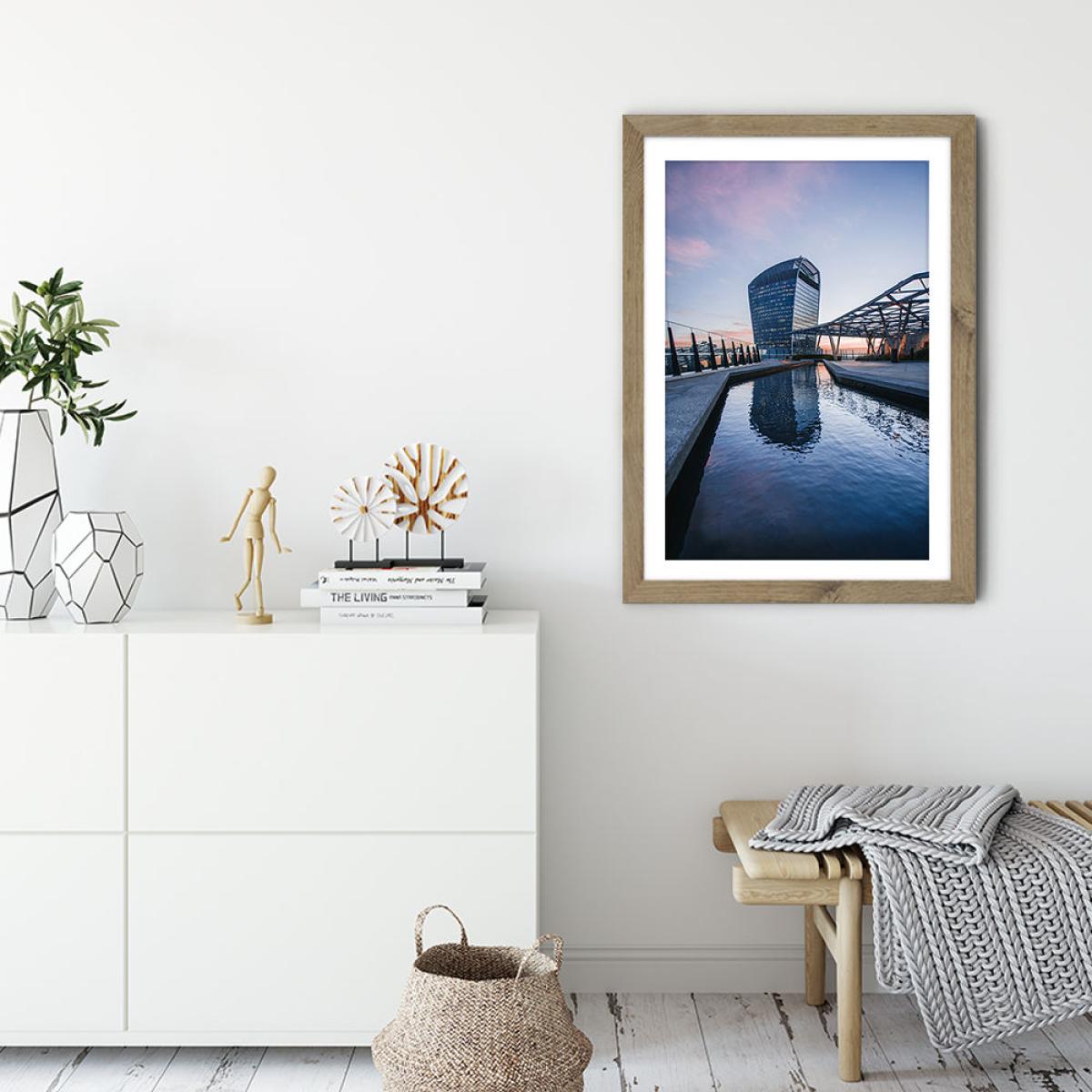 Rooftop Art Print Oak Frame – image 3
