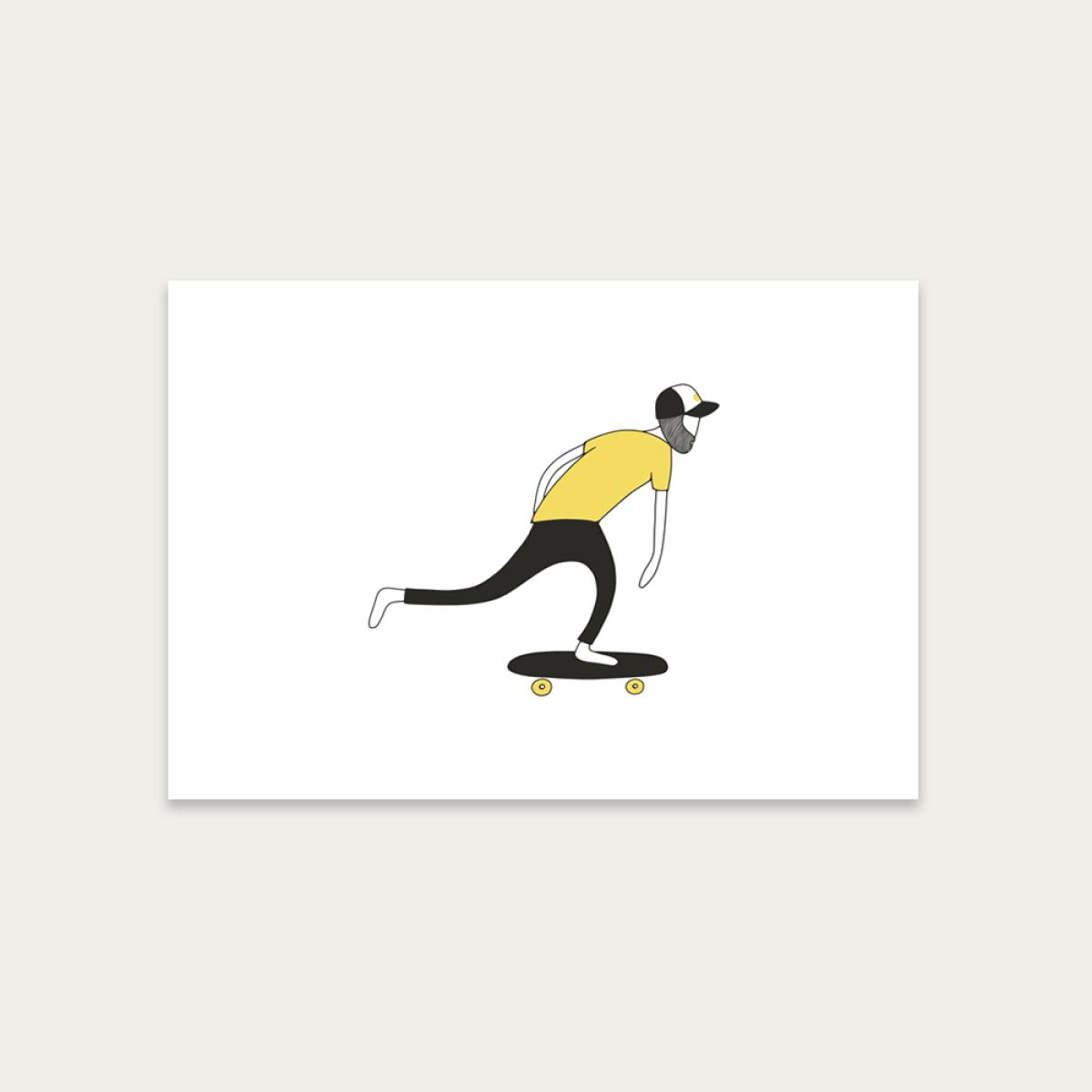Retro Push Art Print Unframed
