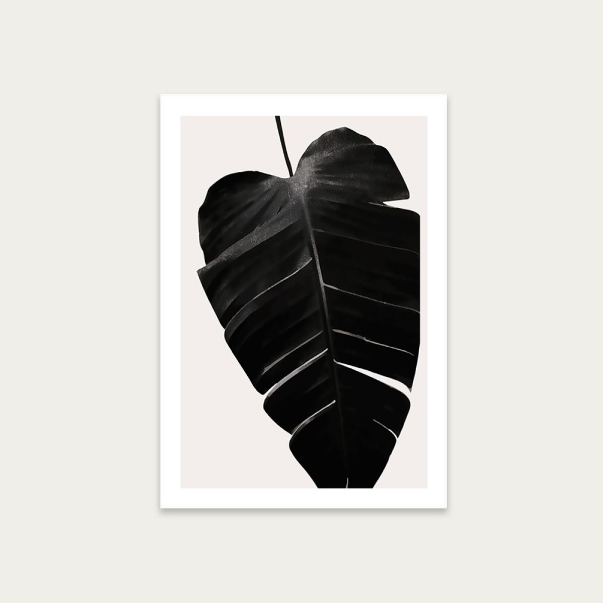 Black Leaf No.6 Art Print Unframed