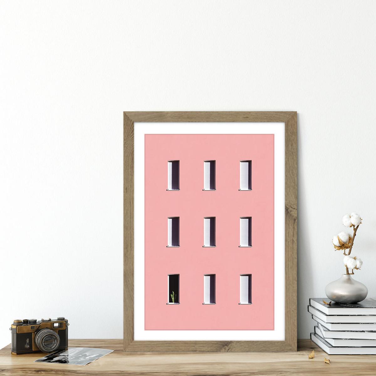 Sunbathing Cactus Art Print Oak Frame – image 4