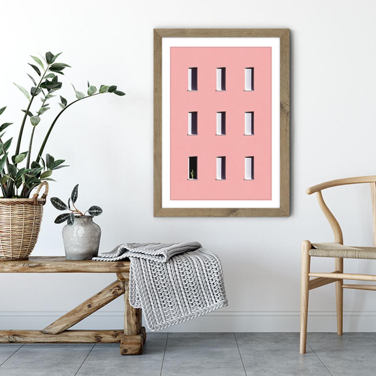 Sunbathing Cactus Art Print Oak Frame – image 5