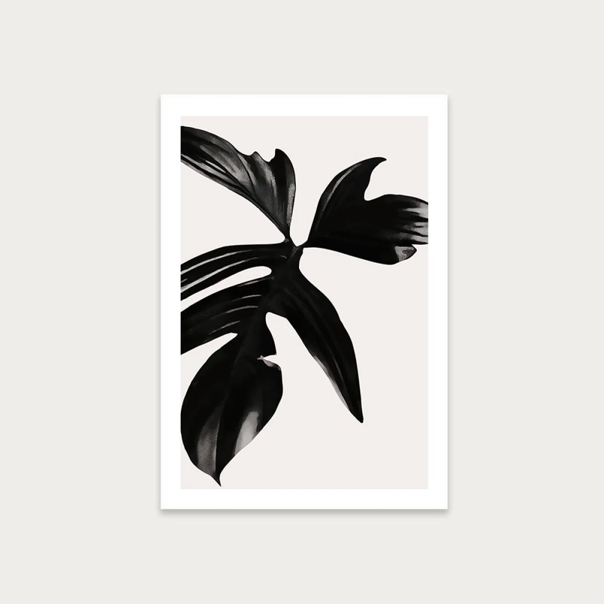Black Leaf No.5 Art Print Unframed