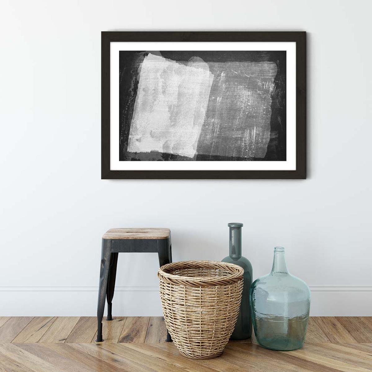 Minimal Abstract Black and White 08 Art Print Black Frame – image 3