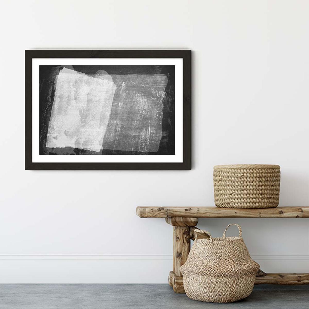 Minimal Abstract Black and White 08 Art Print Black Frame – image 4