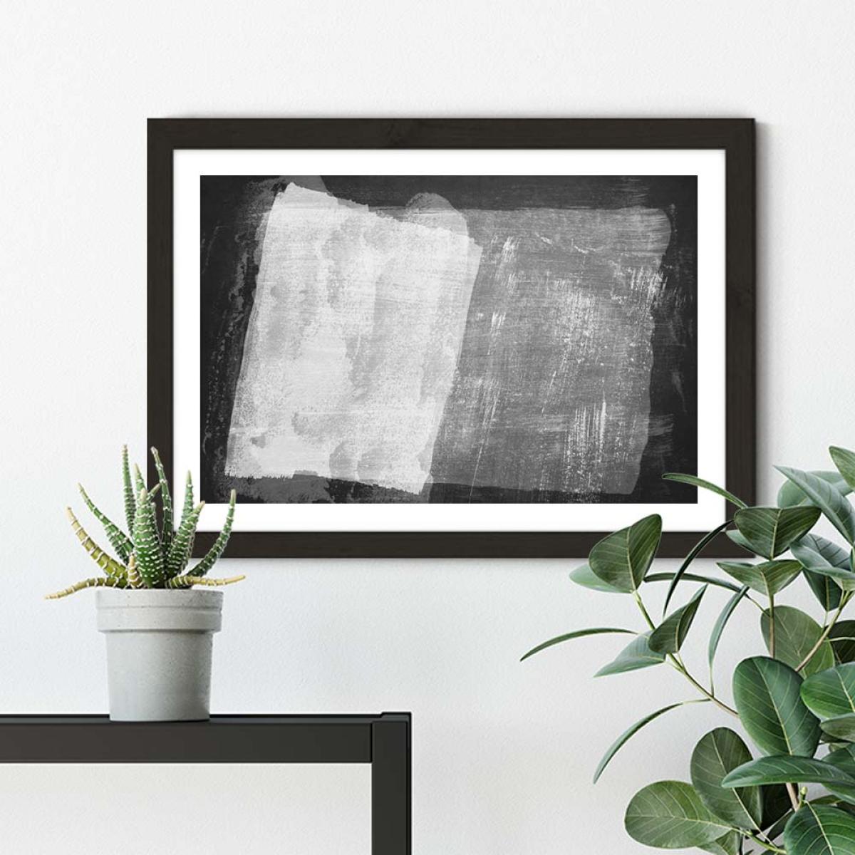 Minimal Abstract Black and White 08 Art Print Black Frame – image 5