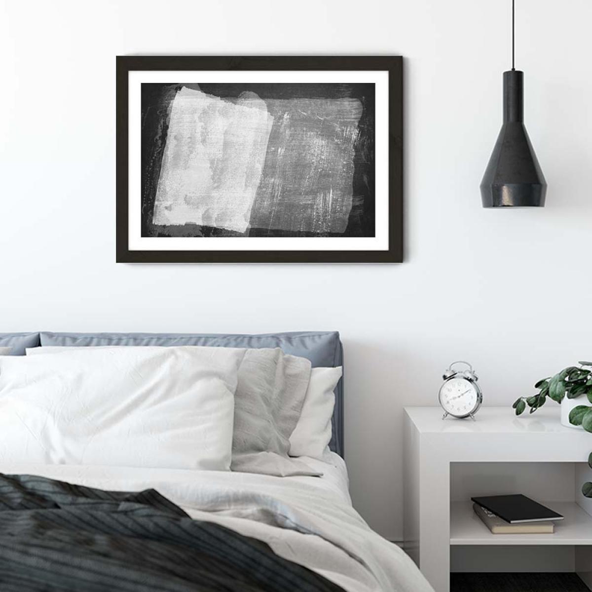 Minimal Abstract Black and White 08 Art Print Black Frame – image 6