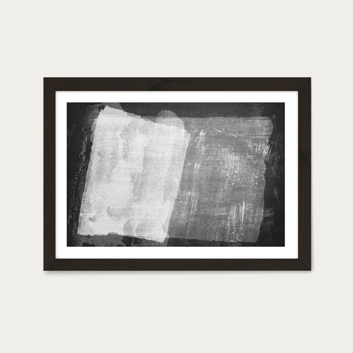 Minimal Abstract Black and White 08 Art Print Black Frame – image 1
