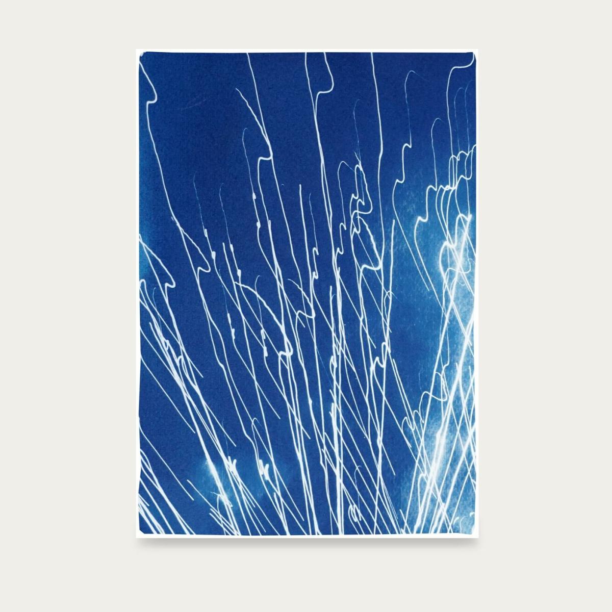 Firework Lights Handmade Cyanotype Art Print – image 9