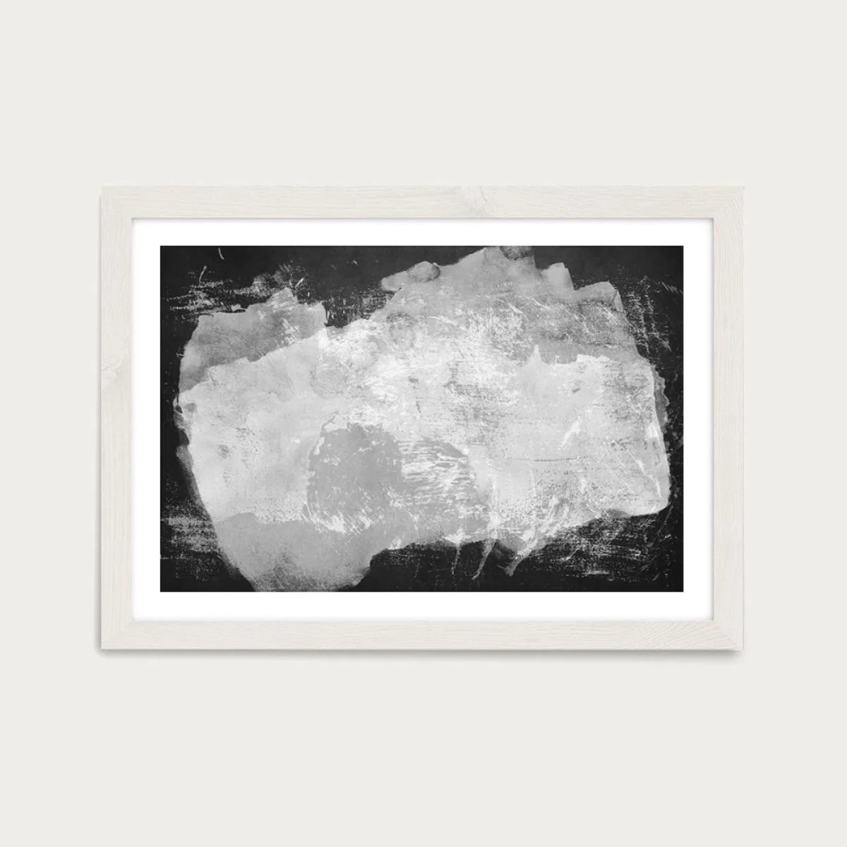 Minimal Abstract Black and White 09 Art Print White Frame – image 1