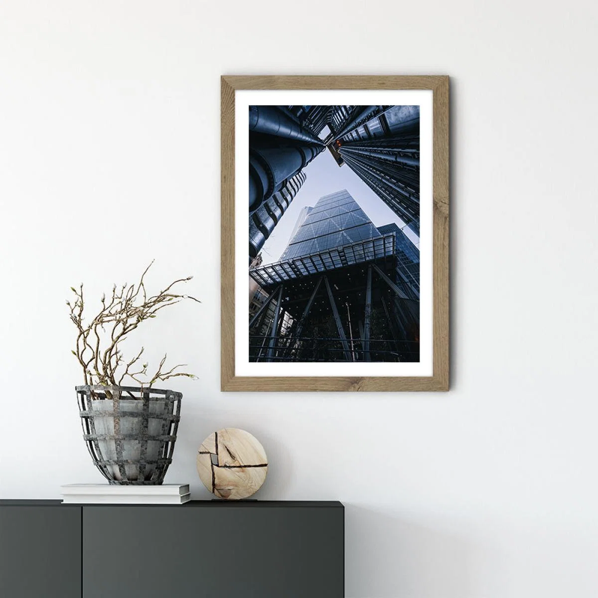 Cheese Grater Art Print Oak Frame – image 2