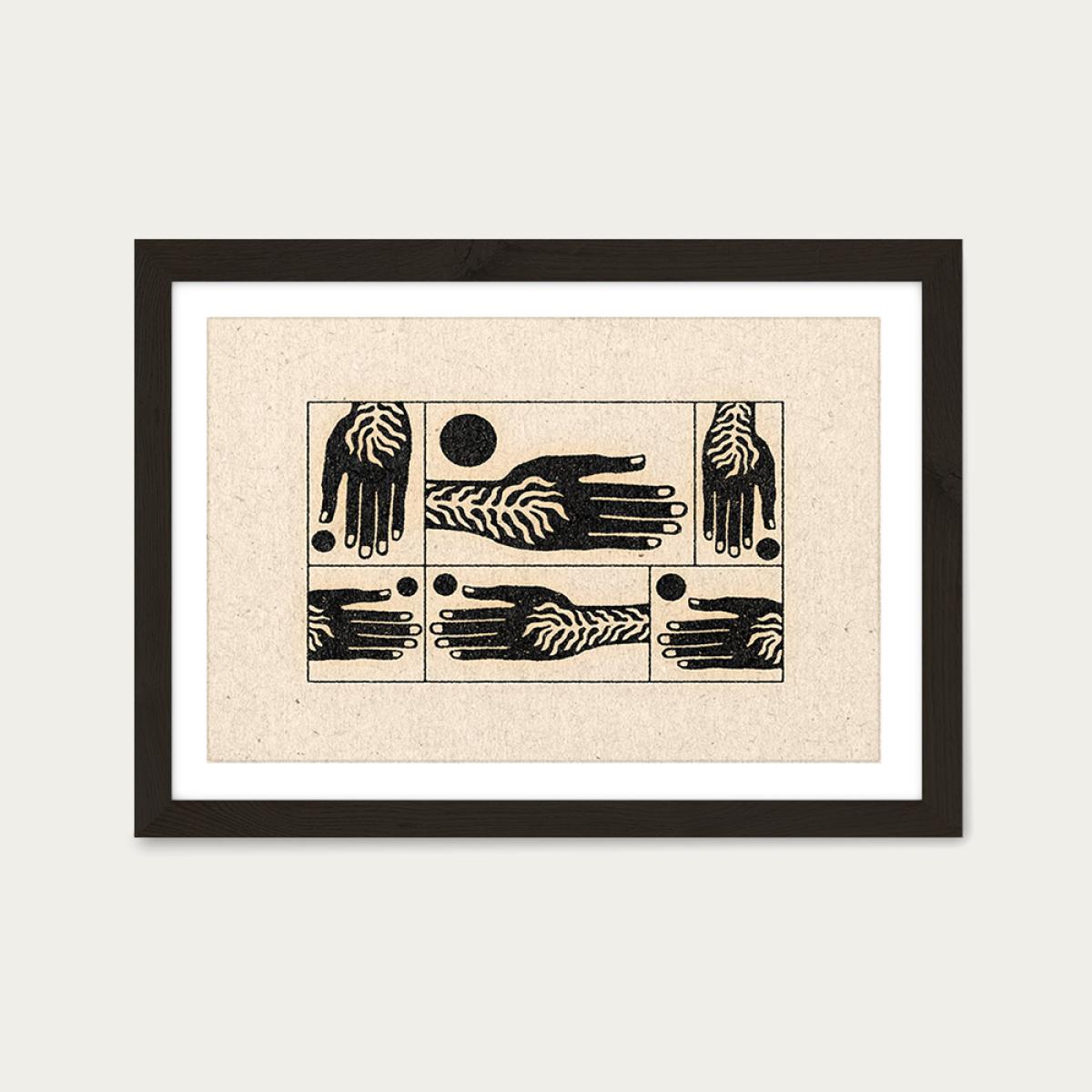 Handshakes Art Print Black Frame – image 1