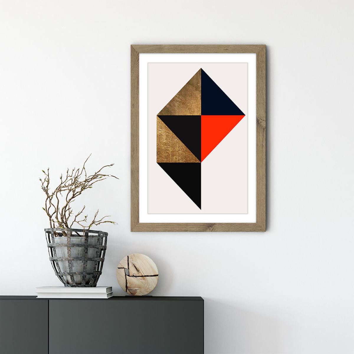 Trapez No.9 Art Print Oak Frame – image 2