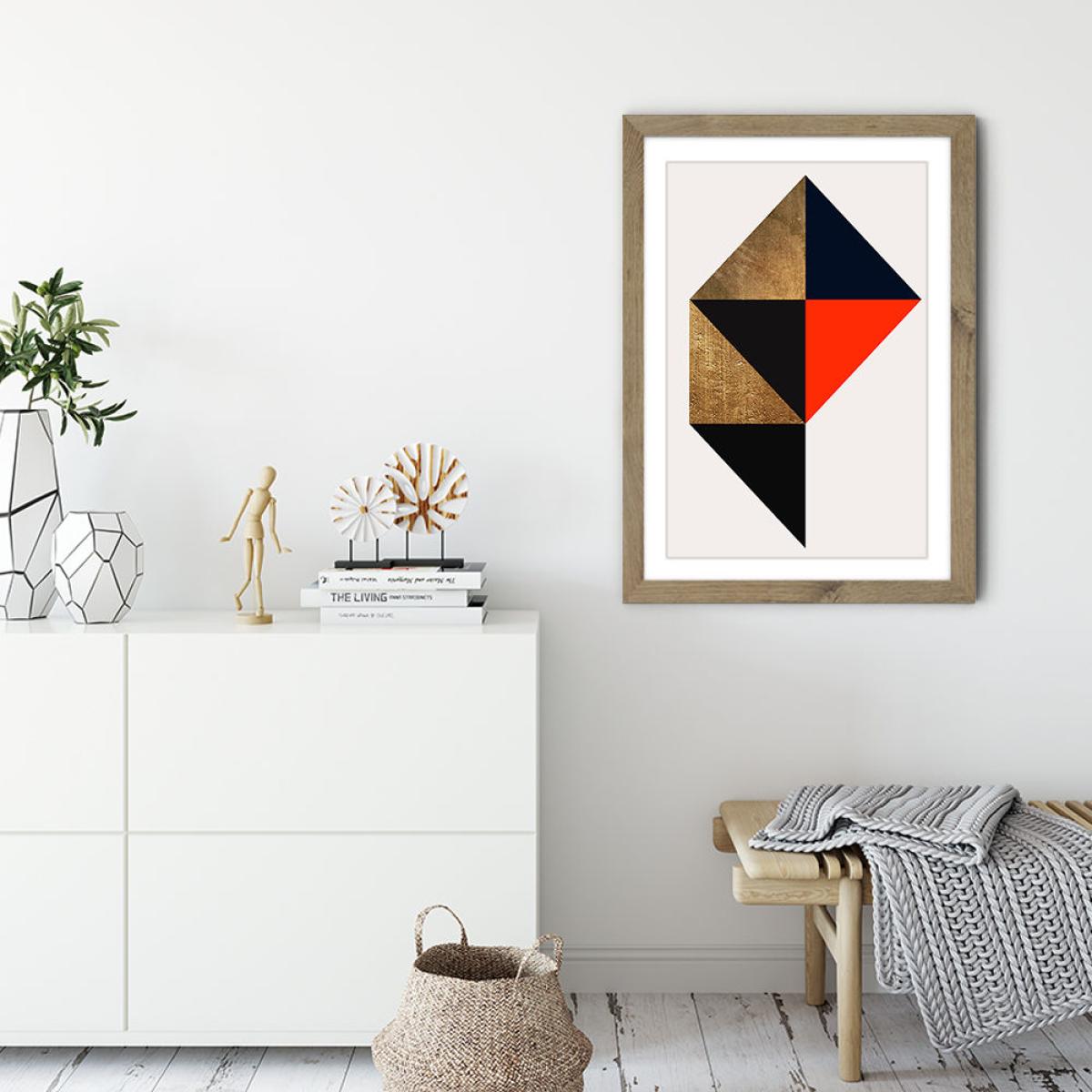 Trapez No.9 Art Print Oak Frame – image 3