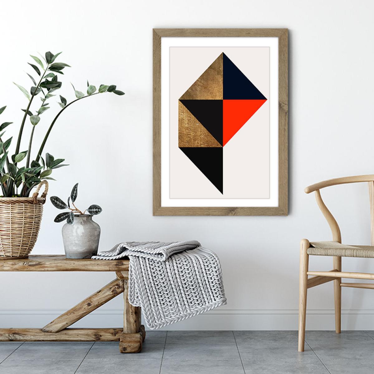 Trapez No.9 Art Print Oak Frame – image 4