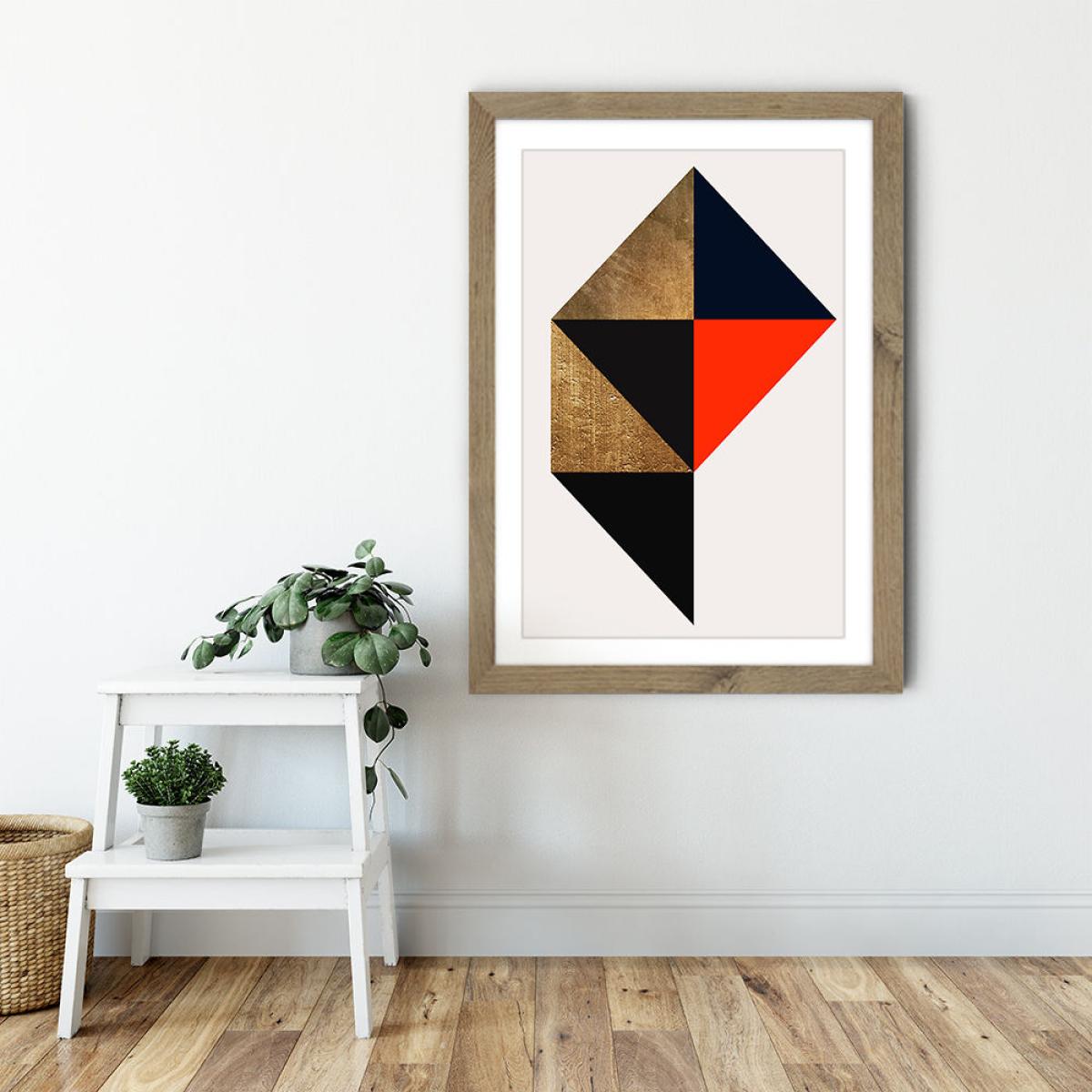 Trapez No.9 Art Print Oak Frame – image 5
