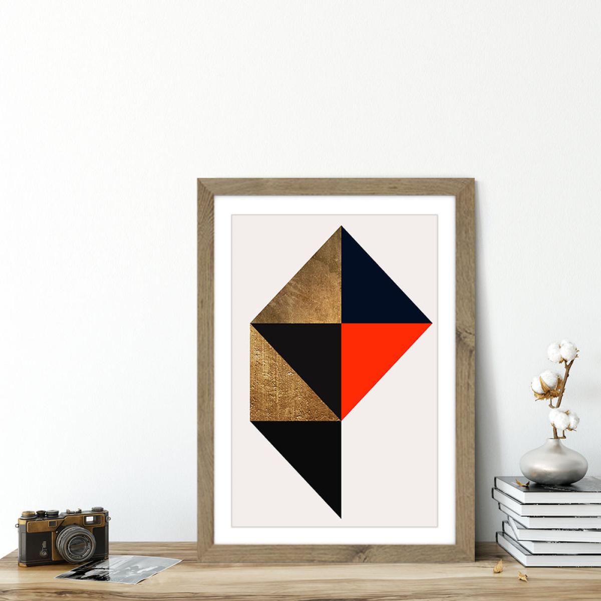 Trapez No.9 Art Print Oak Frame – image 6