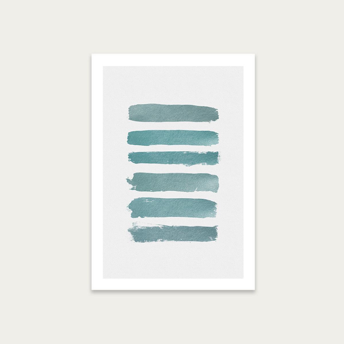 Ombre Turquoise Art Print Unframed