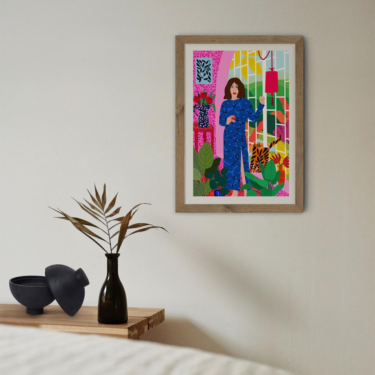 Getting My Early Morning Tea Art Print Oak Frame – image 11