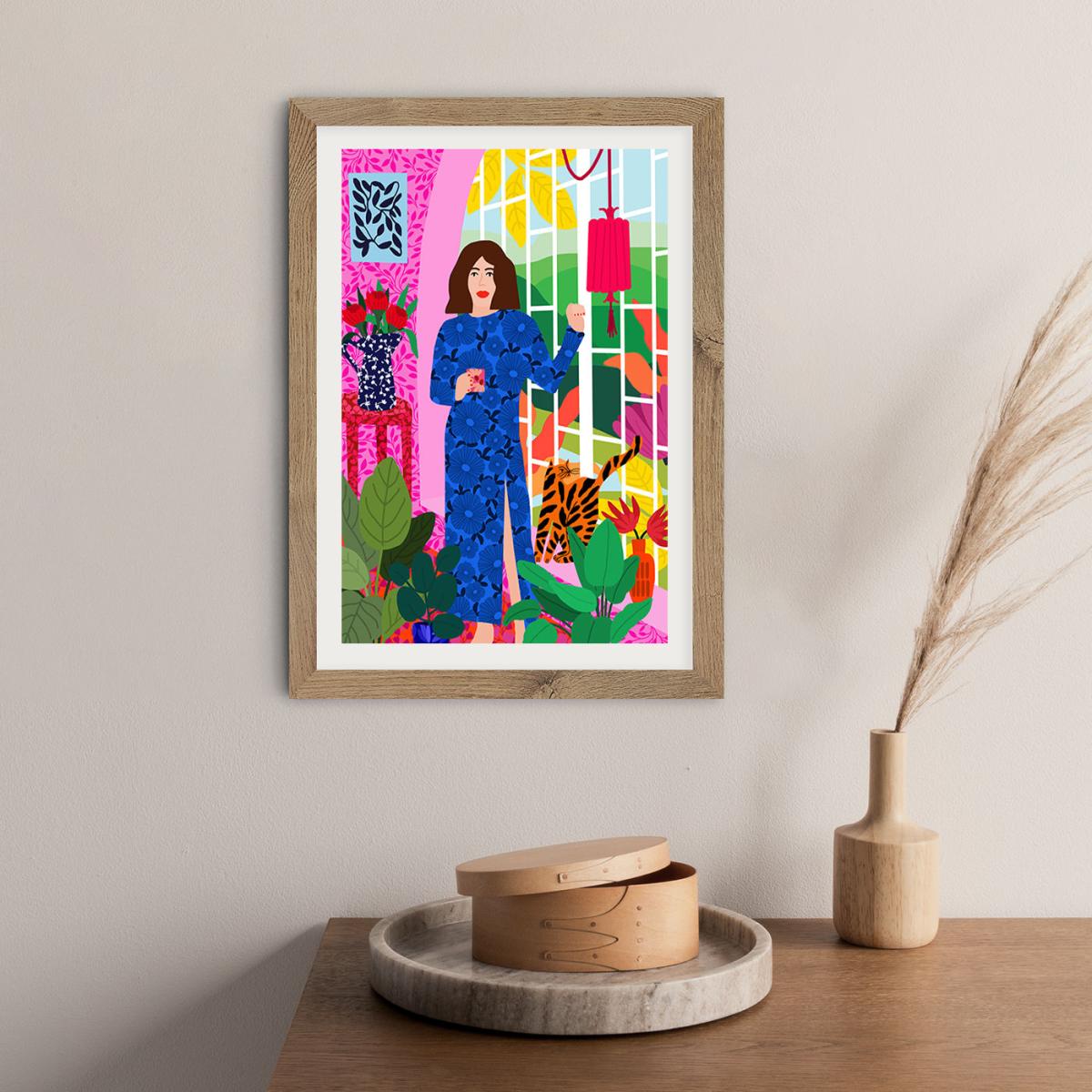 Getting My Early Morning Tea Art Print Oak Frame – image 6