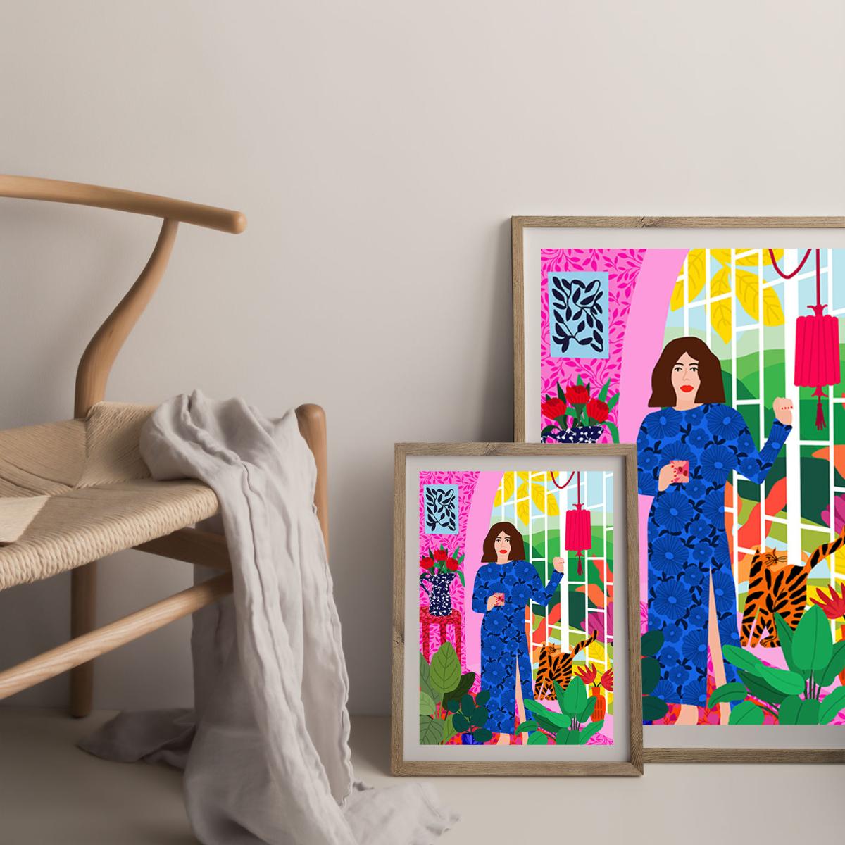 Getting My Early Morning Tea Art Print Oak Frame – image 8