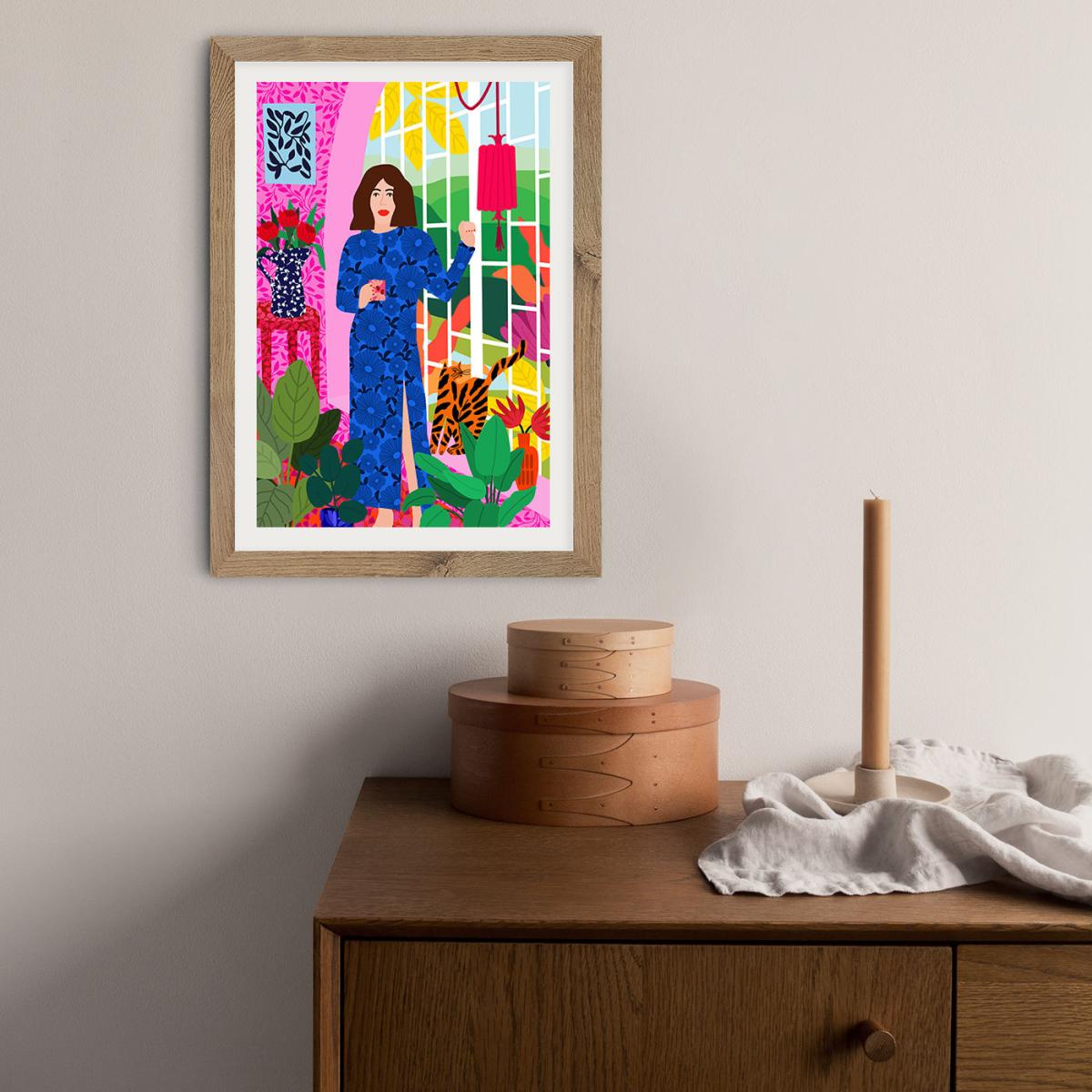 Getting My Early Morning Tea Art Print Oak Frame – image 9