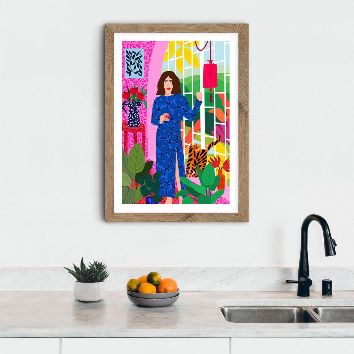 Getting My Early Morning Tea Art Print Oak Frame – image 10