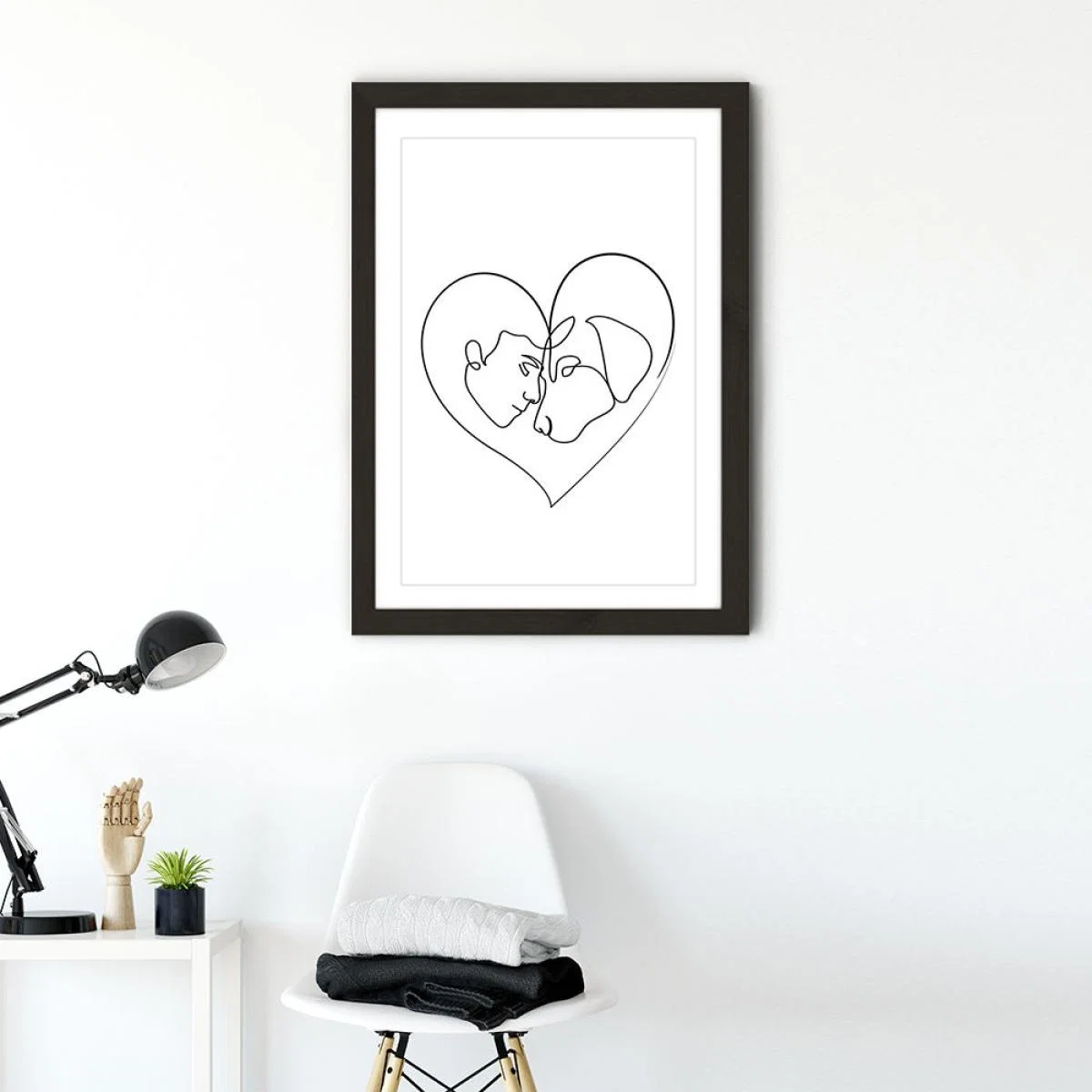 Dog Love Art Print Black Frame – image 2