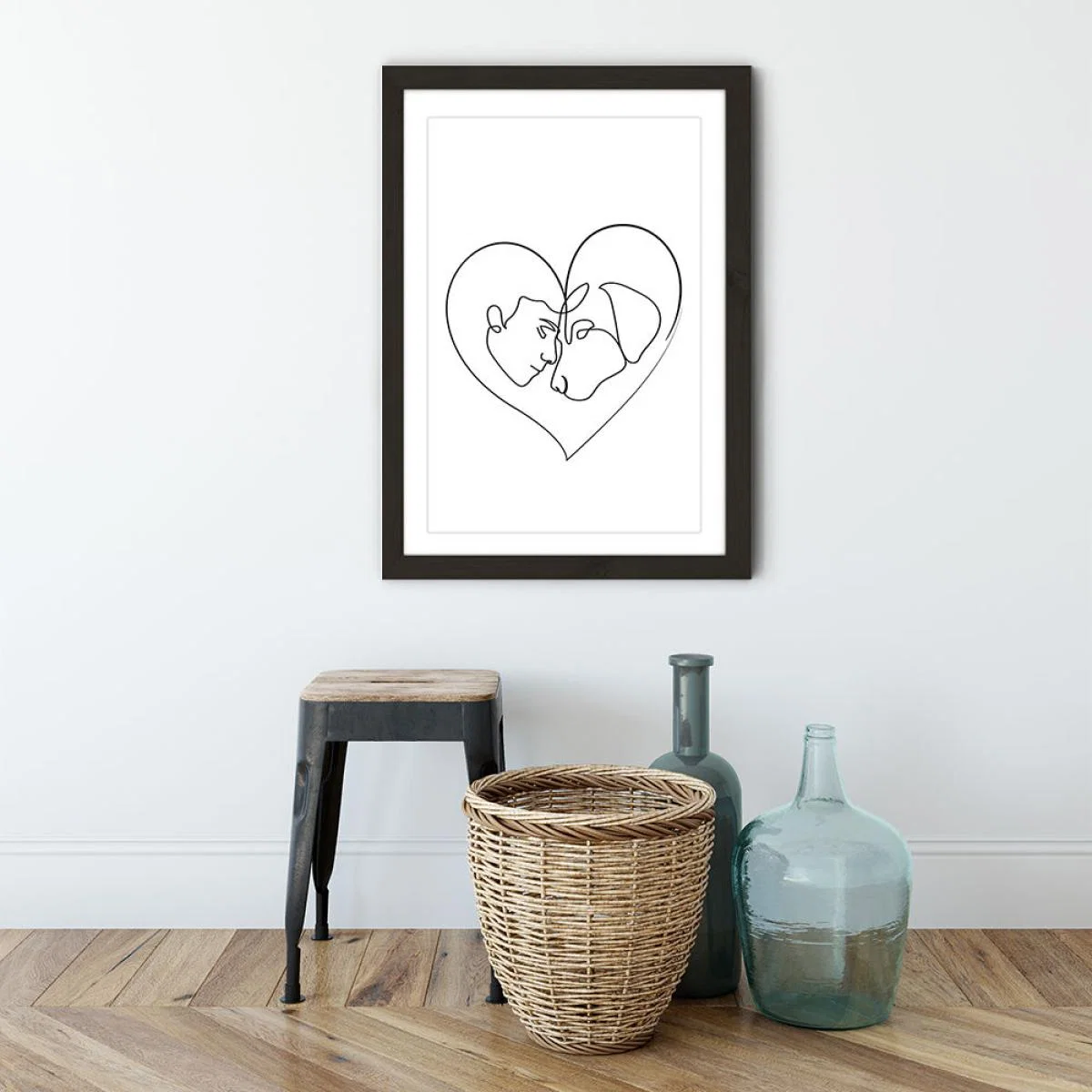 Dog Love Art Print Black Frame – image 3