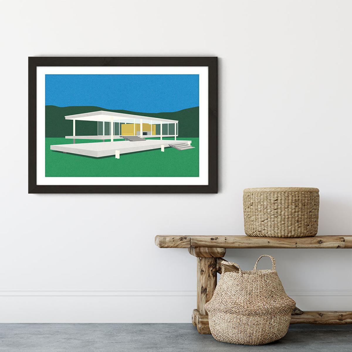 Ludwig Mies van der Rohe Farnsworth House Art Print Black Frame – image 4