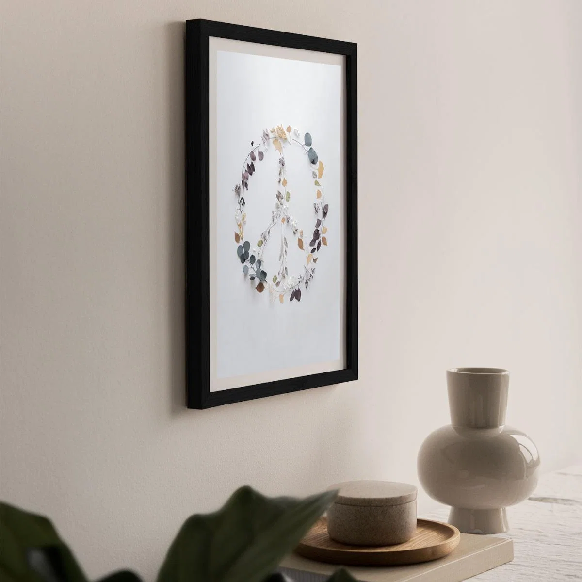 Love Flowers And Branches Peace Art Print Black Frame – image 6